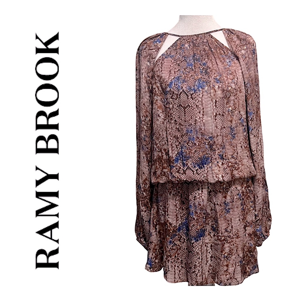 RAMY BROOK Snake Print Silk Dress Size Medium